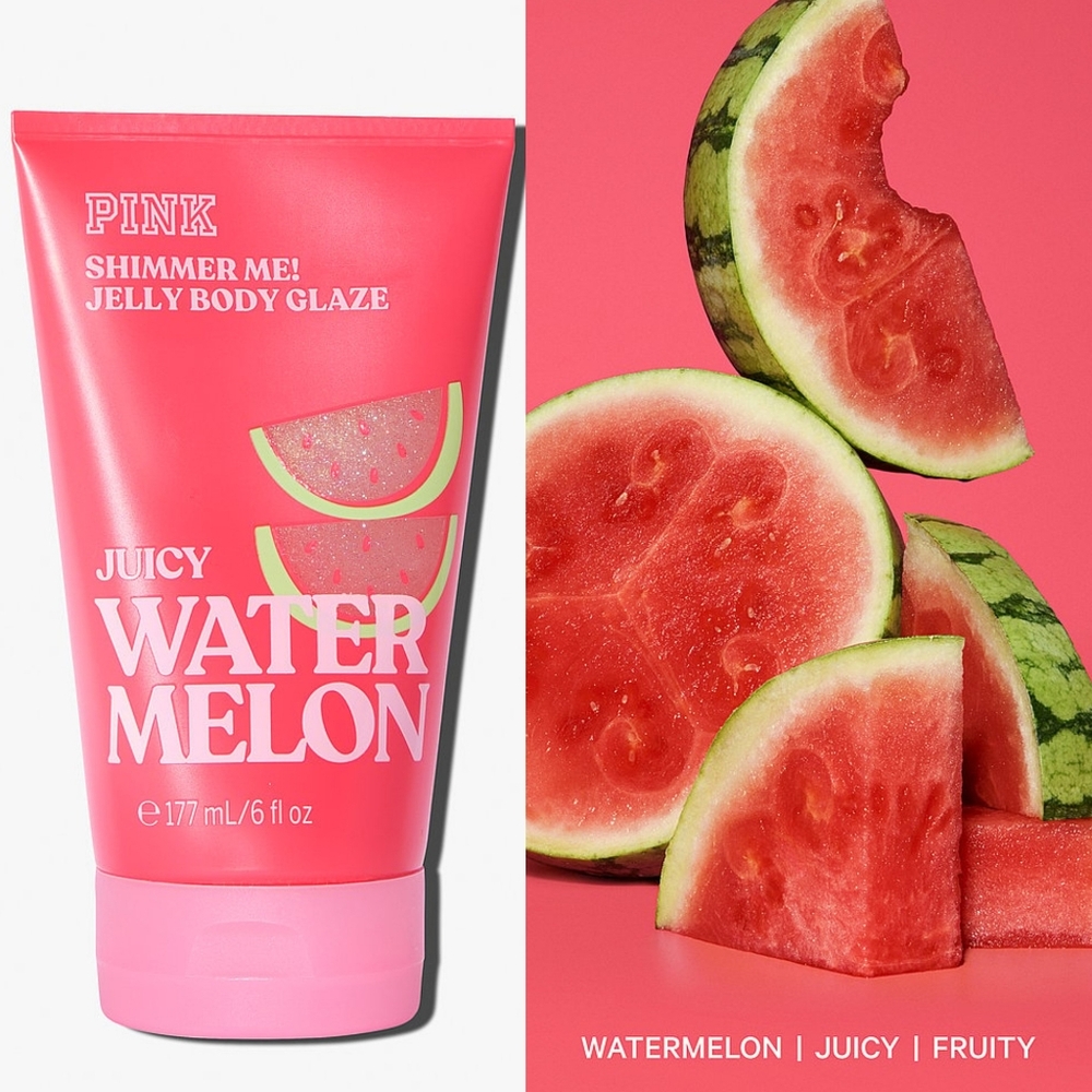 PINK Victoria's Secret Juicy Watermelon Shimmer Jelly Body Glaze 6oz NEW